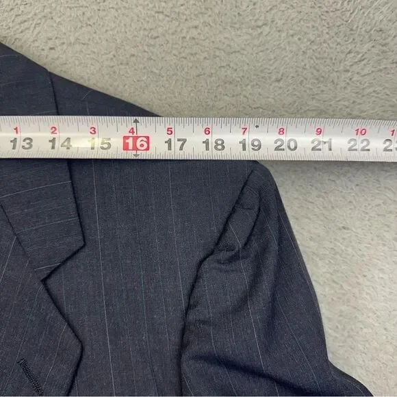 Holland & Sherry Savile Row Blazer Mens 42R Blue Bespoke Vintage USA Made Office
